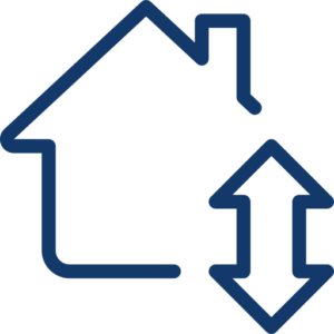 house icon with up and down arrows