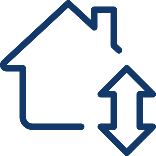 house icon with up and down arrows