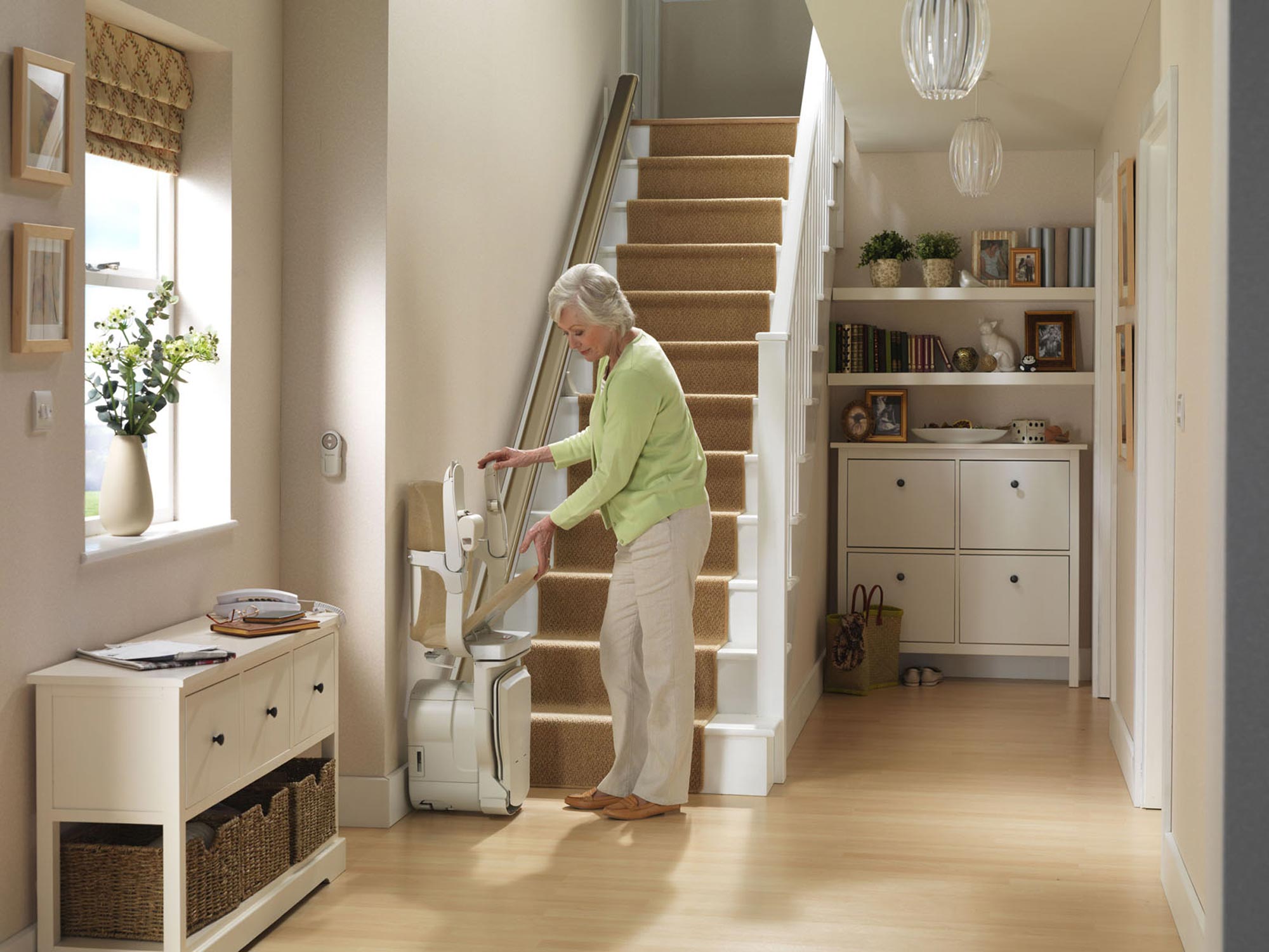 stairlift being folded