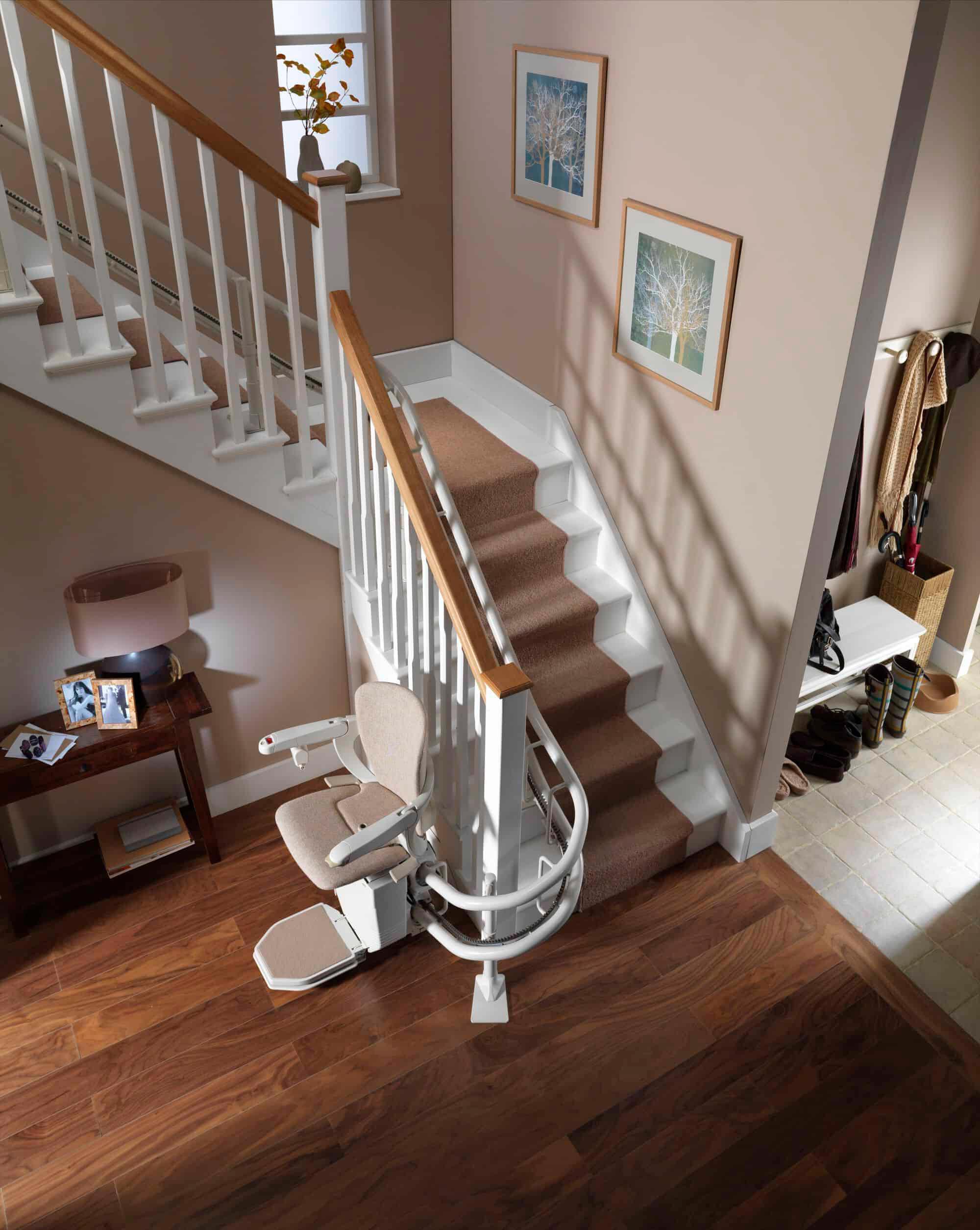 aerial view of stairlift