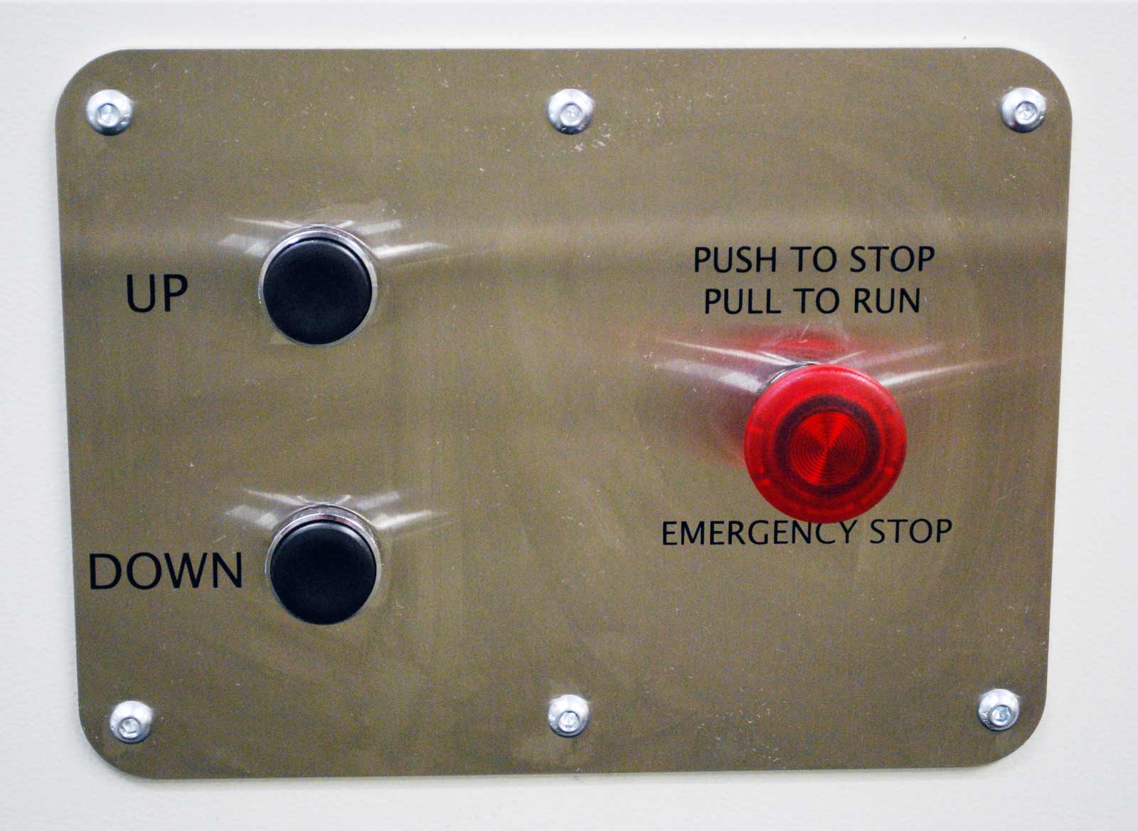close up of elevator button panel