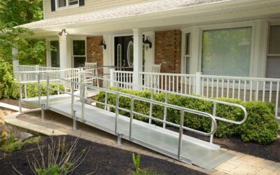 home exterior with wheelchair ramp in white