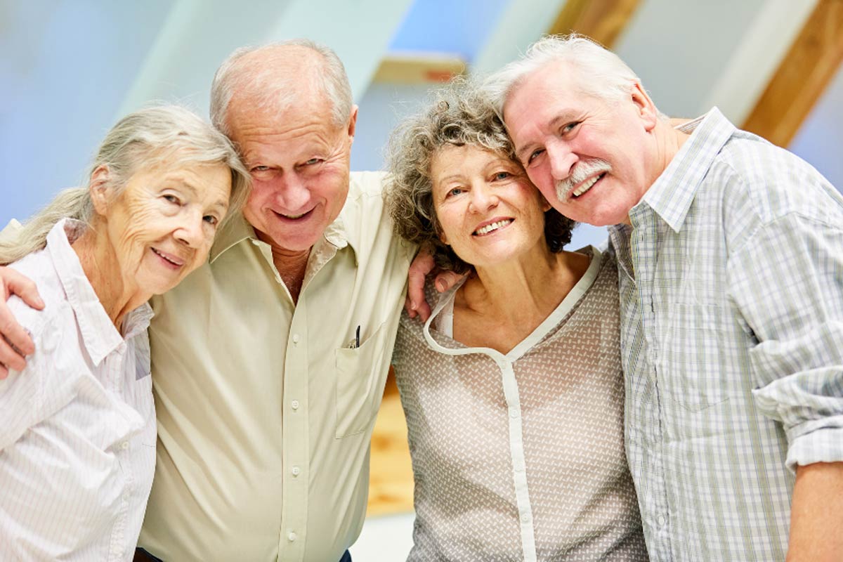 friends elderly people enjoying time together