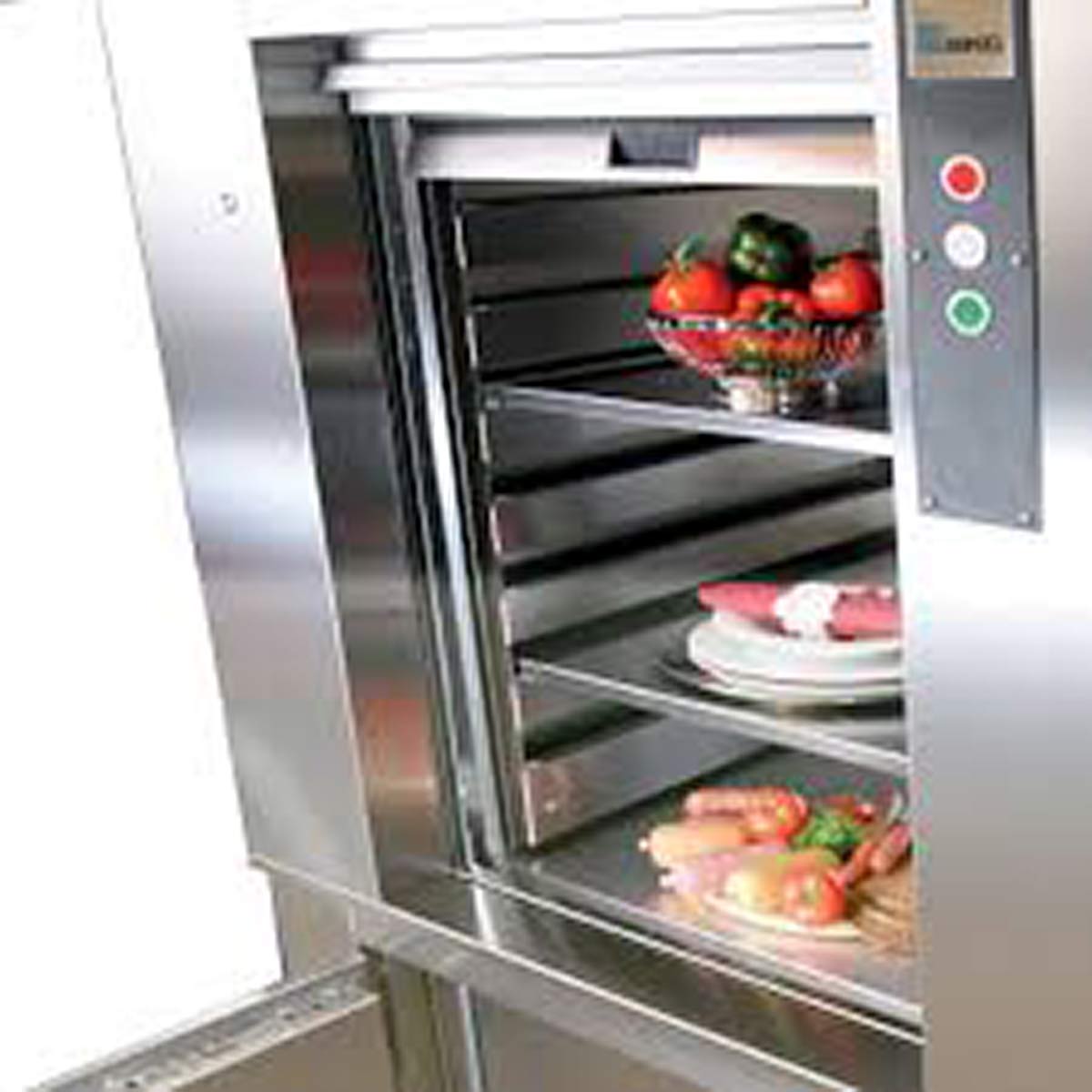 dumbwaiter loaded with food