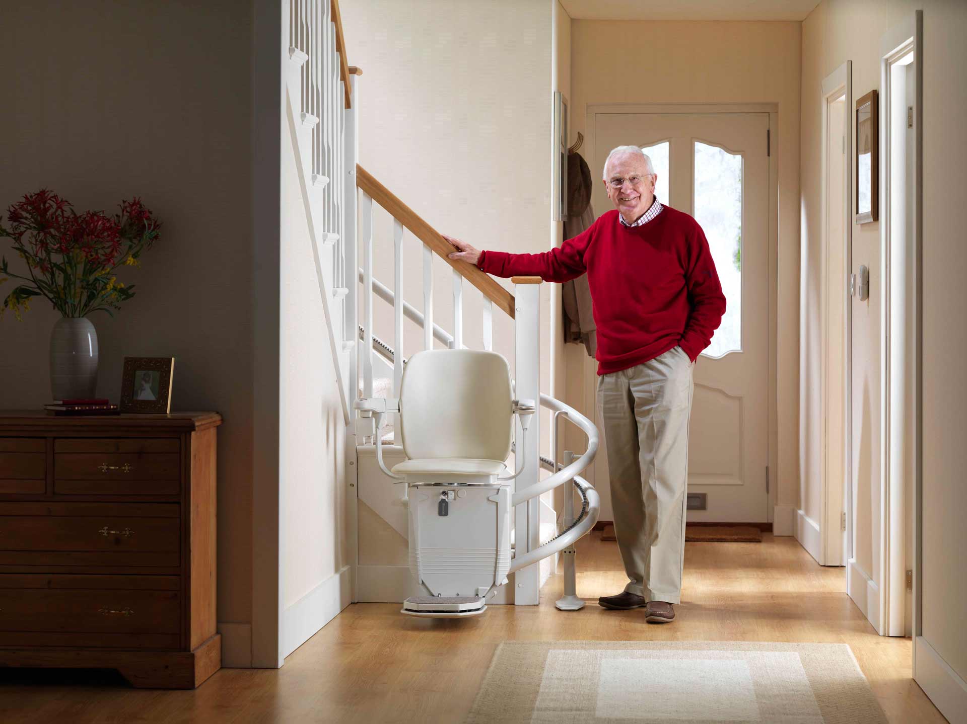 man beside residential stairlift