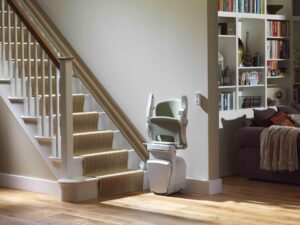 larger-green stairlift folded up